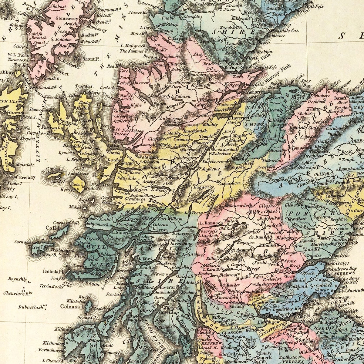 Restored historic details from the 1823 country map of County