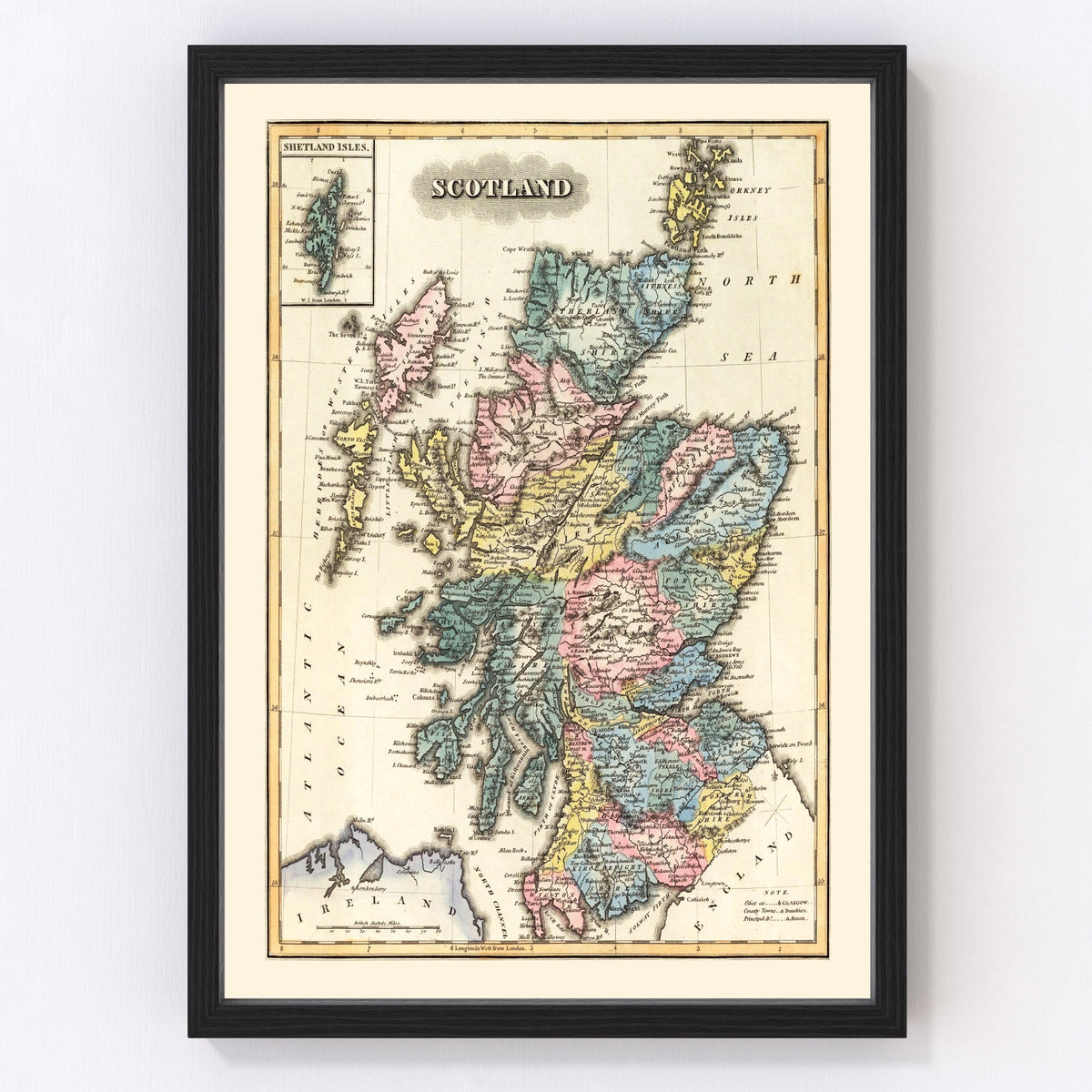 Scotland Vintage Map 1823