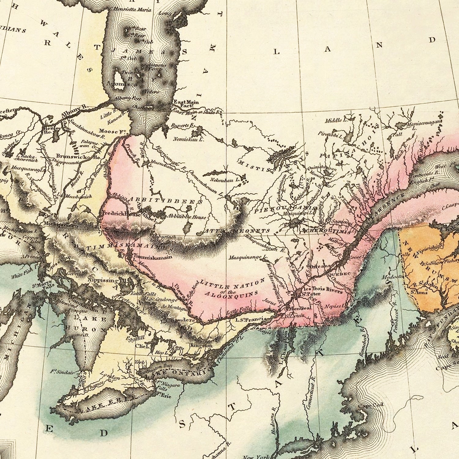 Restored historic details from the 1823 country map of County