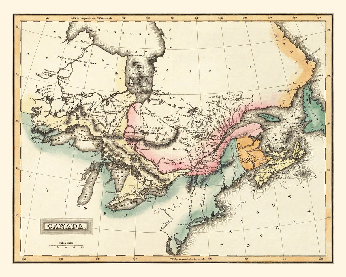 Preview of Vintage Map of Canada 1823