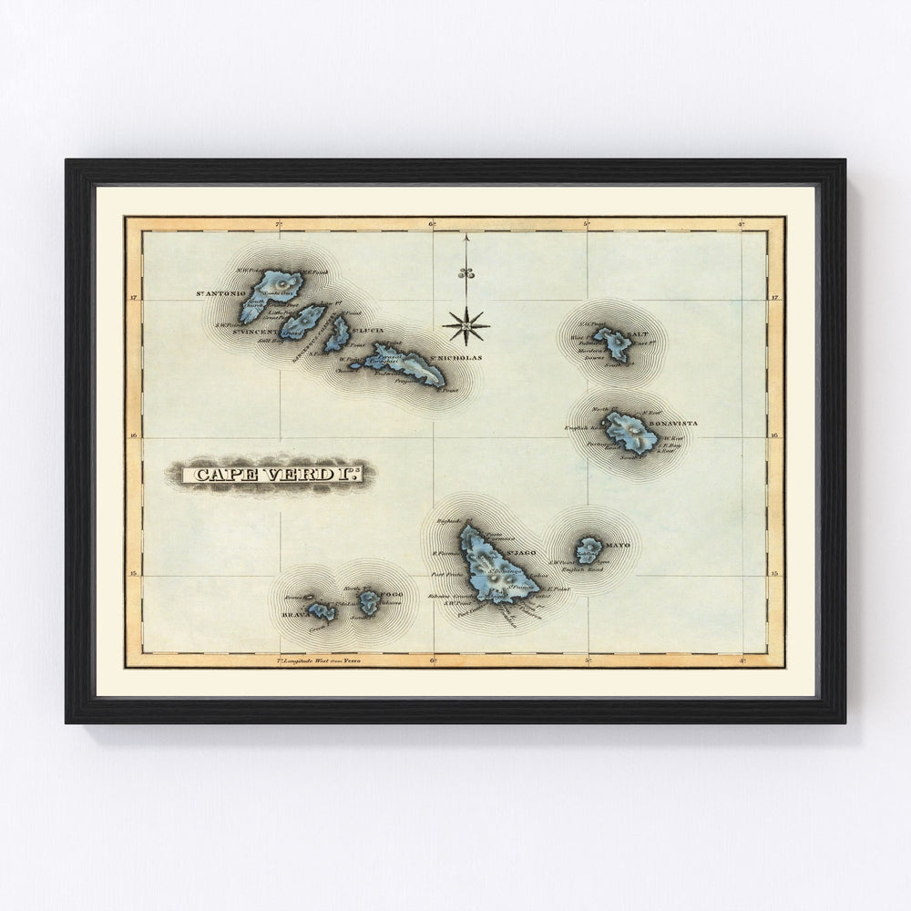 Cape Verde Vintage Map 1823