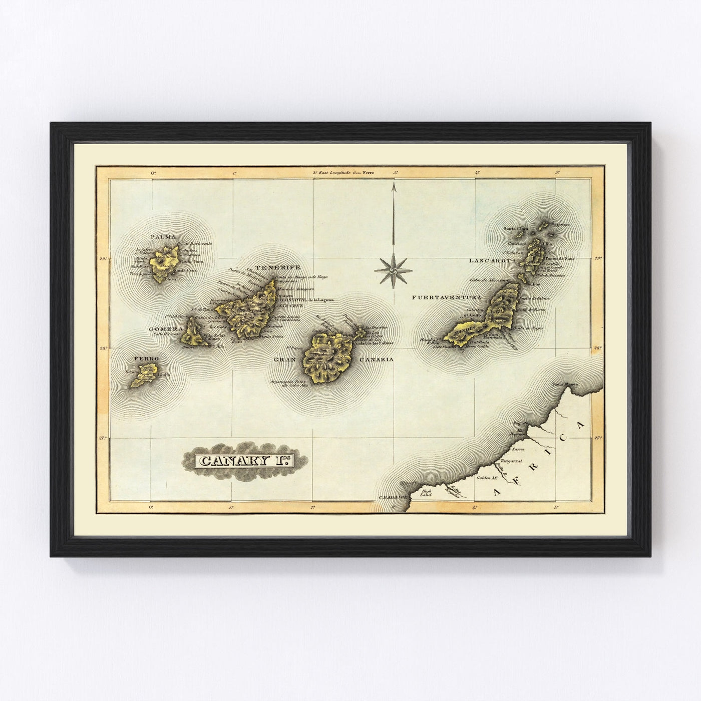 Canary Islands Vintage Map 1823