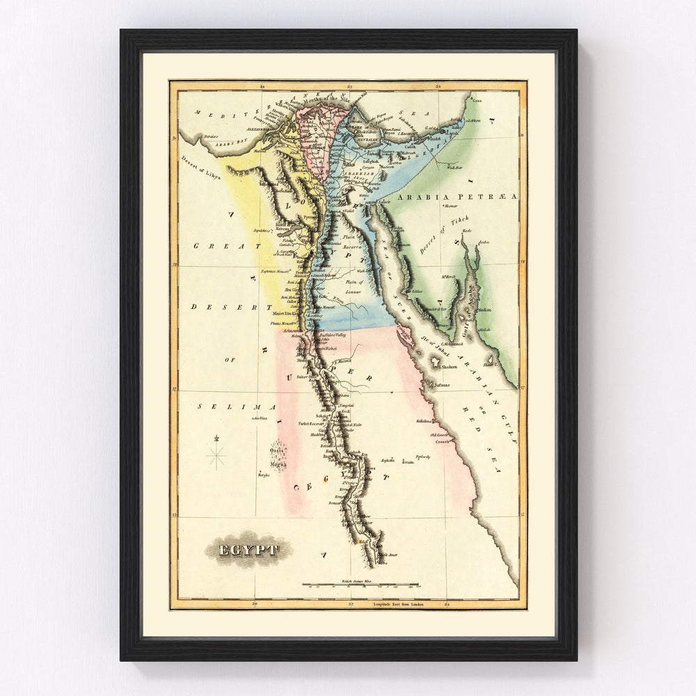 Egypt Vintage Map 1823