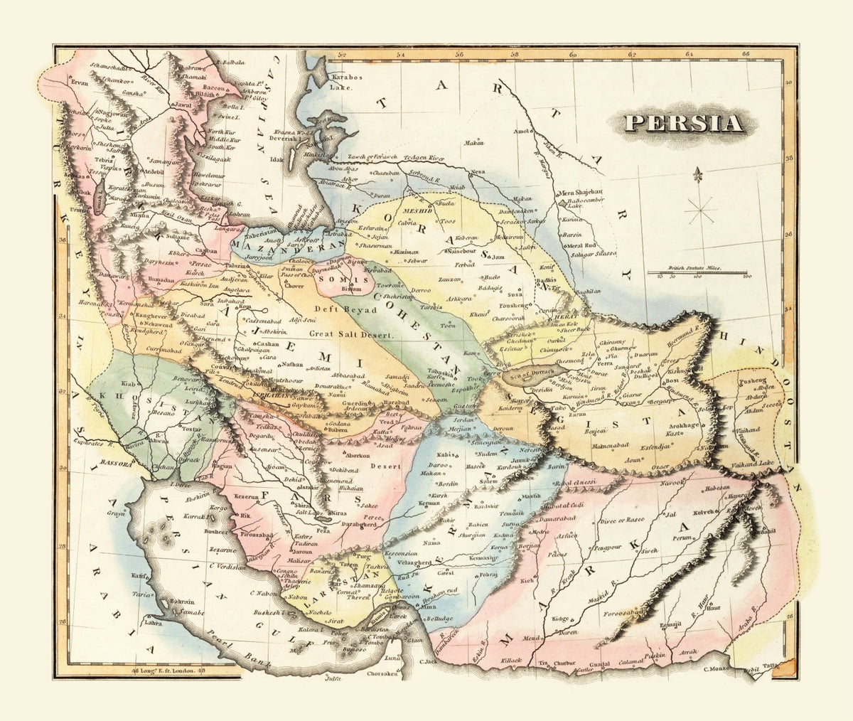 Preview of Vintage Map of Persia 1823
