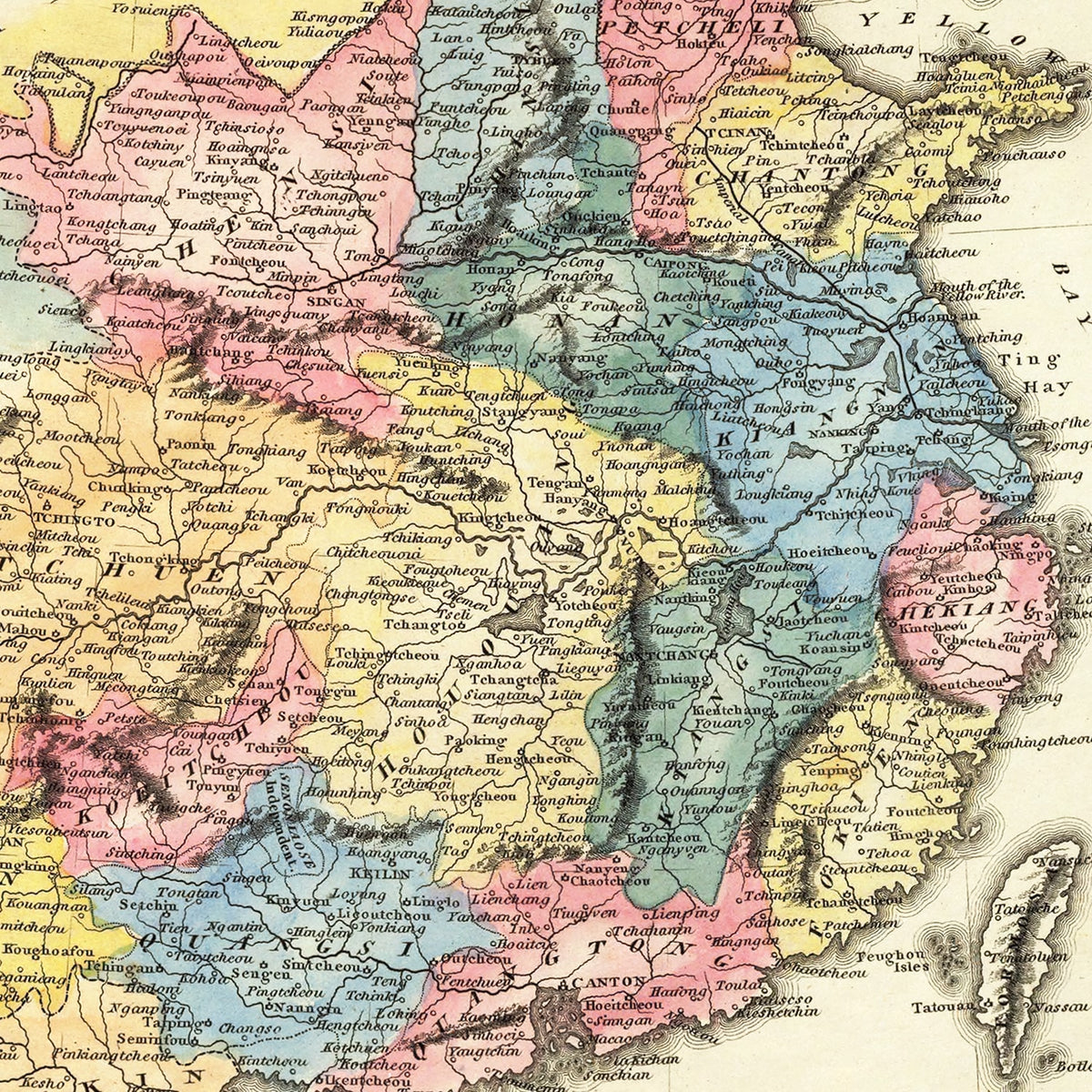 Restored historic details from the 1823 country map of County