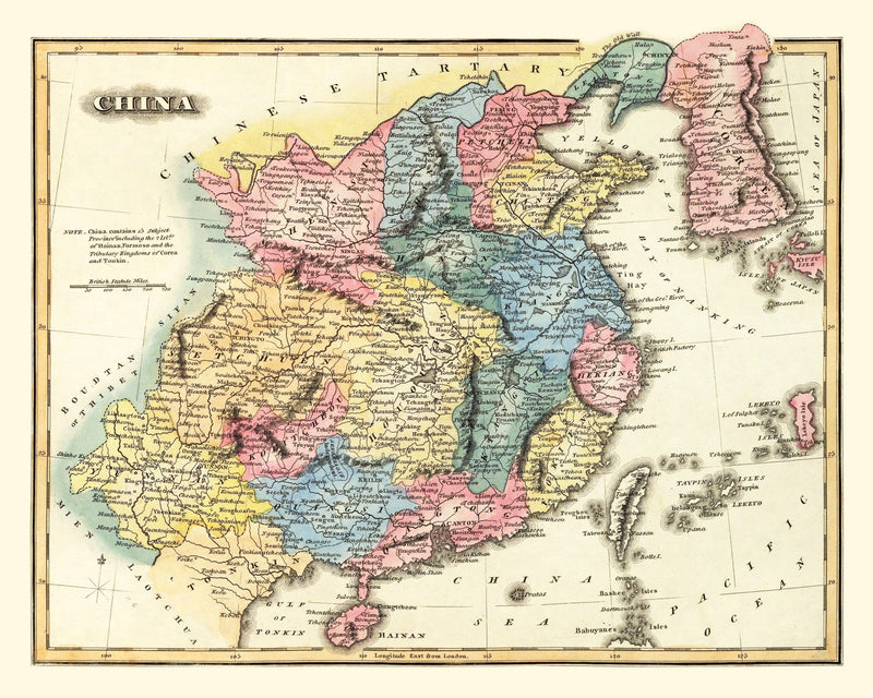 Size comparison using Vintage Map of China 1823