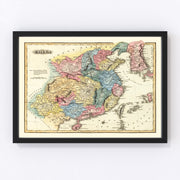China Vintage Map 1823