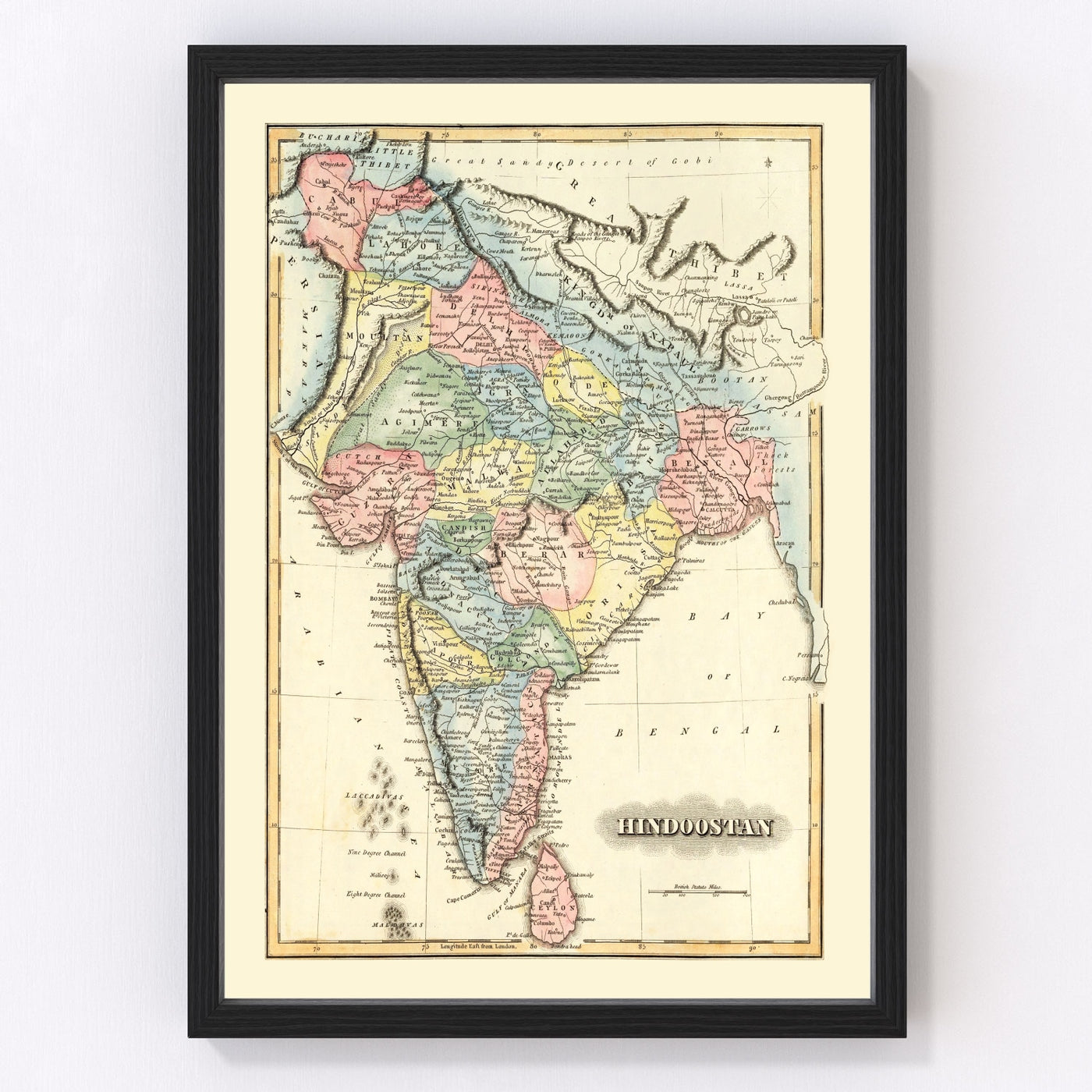 India Vintage Map 1823