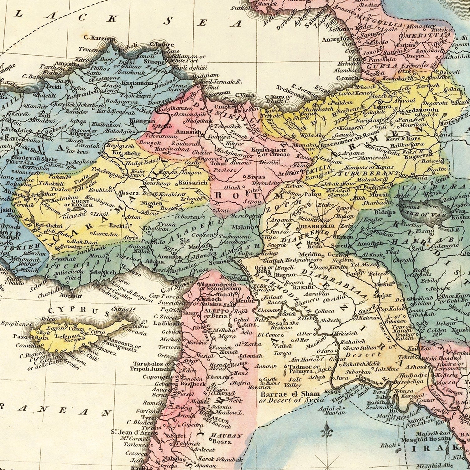 Restored historic details from the 1823 country map of County