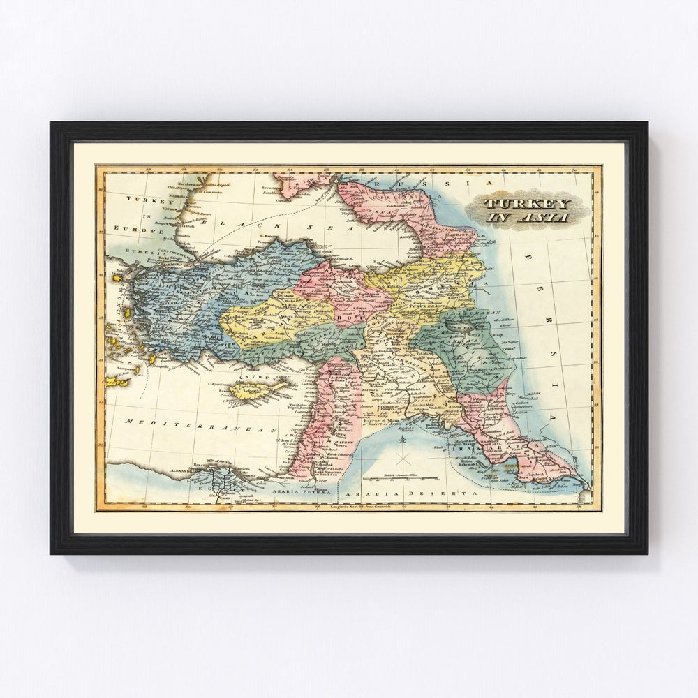 Turkey Vintage Map 1823