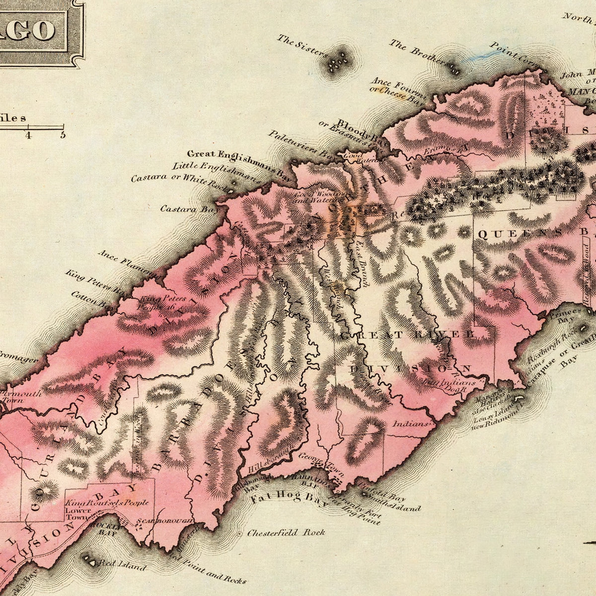 Restored historic details from the 1823 island map of County