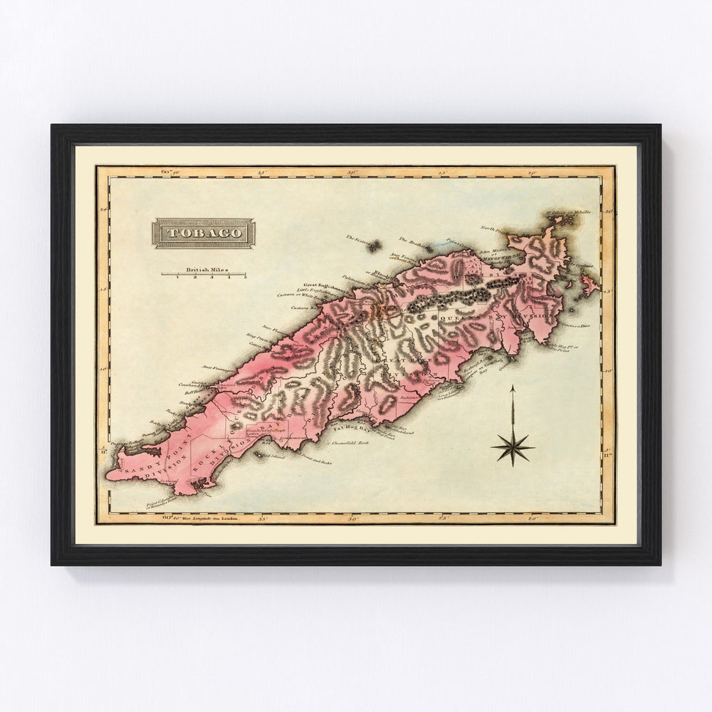 Tobago Vintage Map 1823