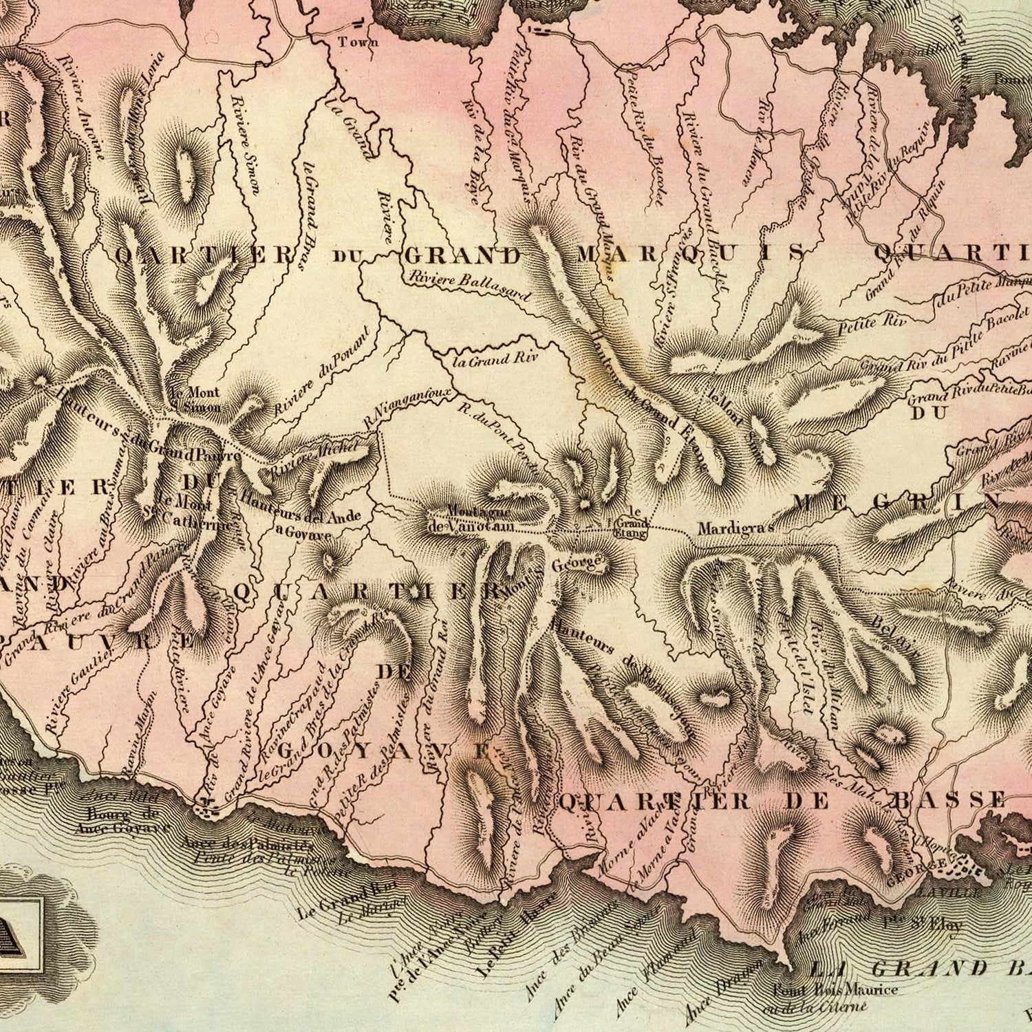 Restored historic details from the 1823 country map of County