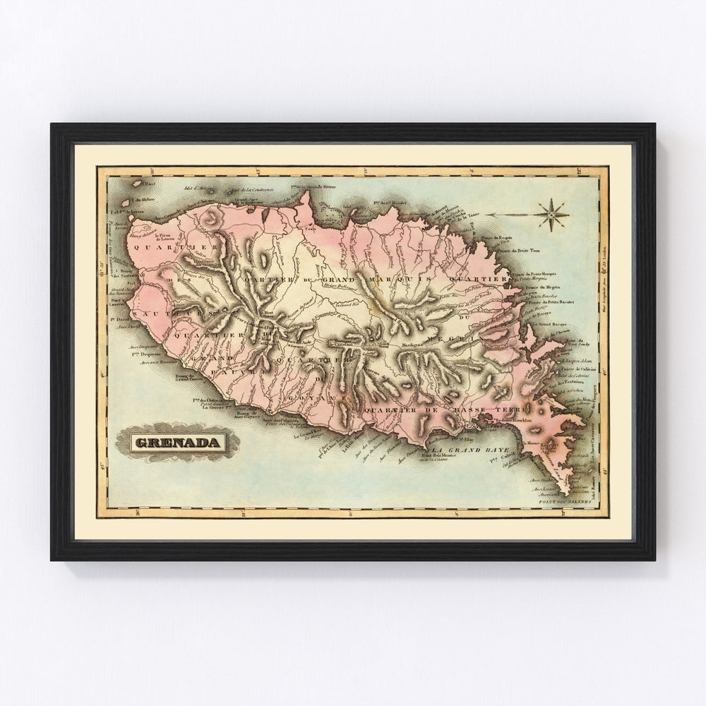Grenada Vintage Map 1823