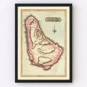 Barbados Vintage Map 1823