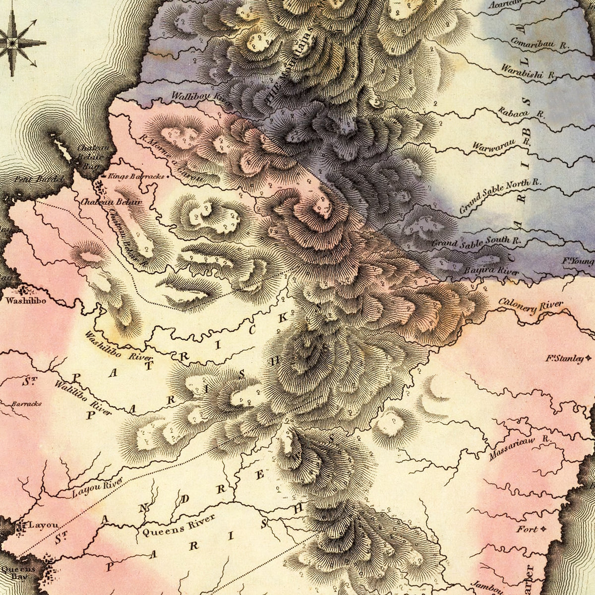 Restored historic details from the 1823 country map of County