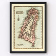 St Lucia Vintage Map 1823