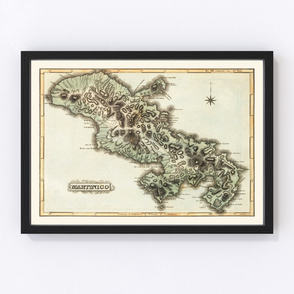 Martinico Vintage Map 1823