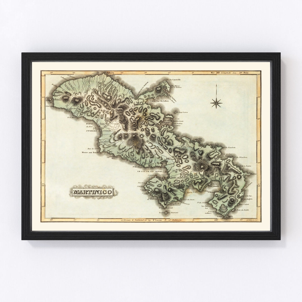 Martinico Vintage Map 1823