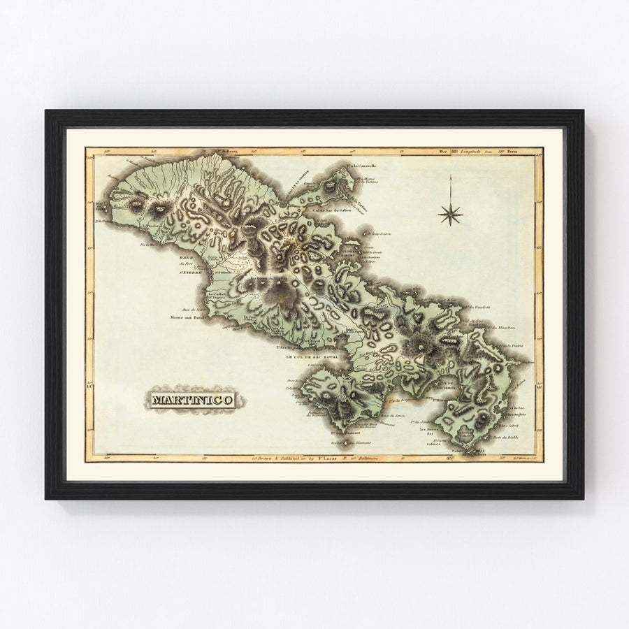Martinico Vintage Map 1823