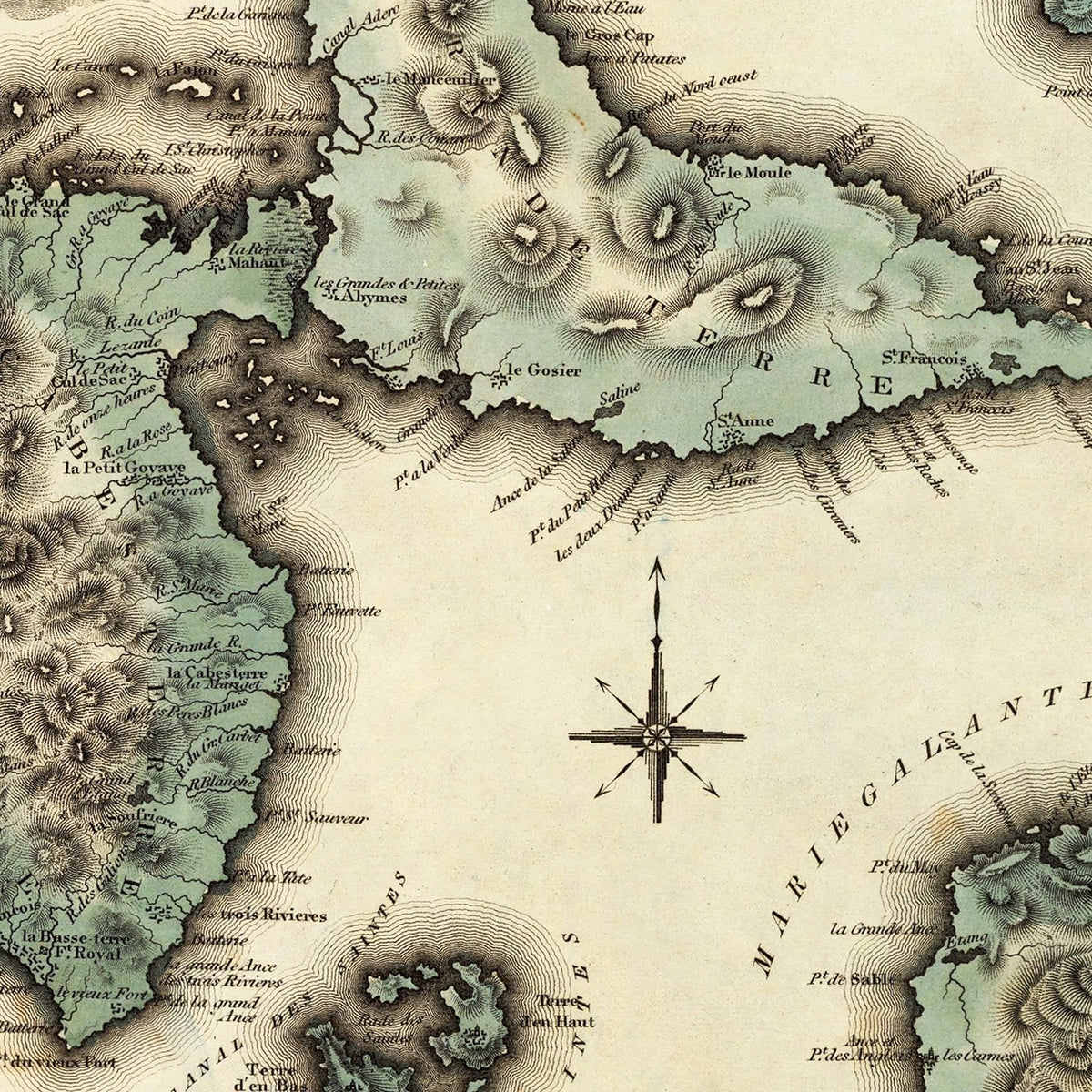Restored historic details from the 1823 island map of County