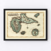Guadaloupe Vintage Map 1823