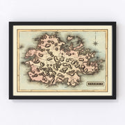Antigua Vintage Map 1823