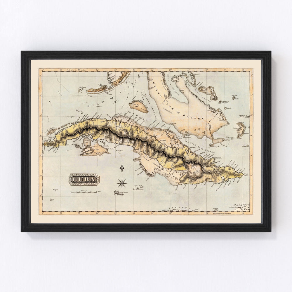 Cuba Vintage Map 1823