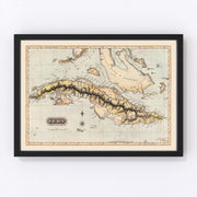 Cuba Vintage Map 1823