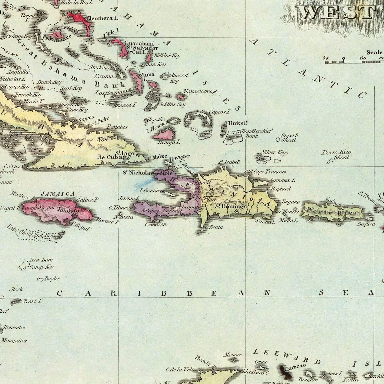Restored historic details from the 1823 island map of County