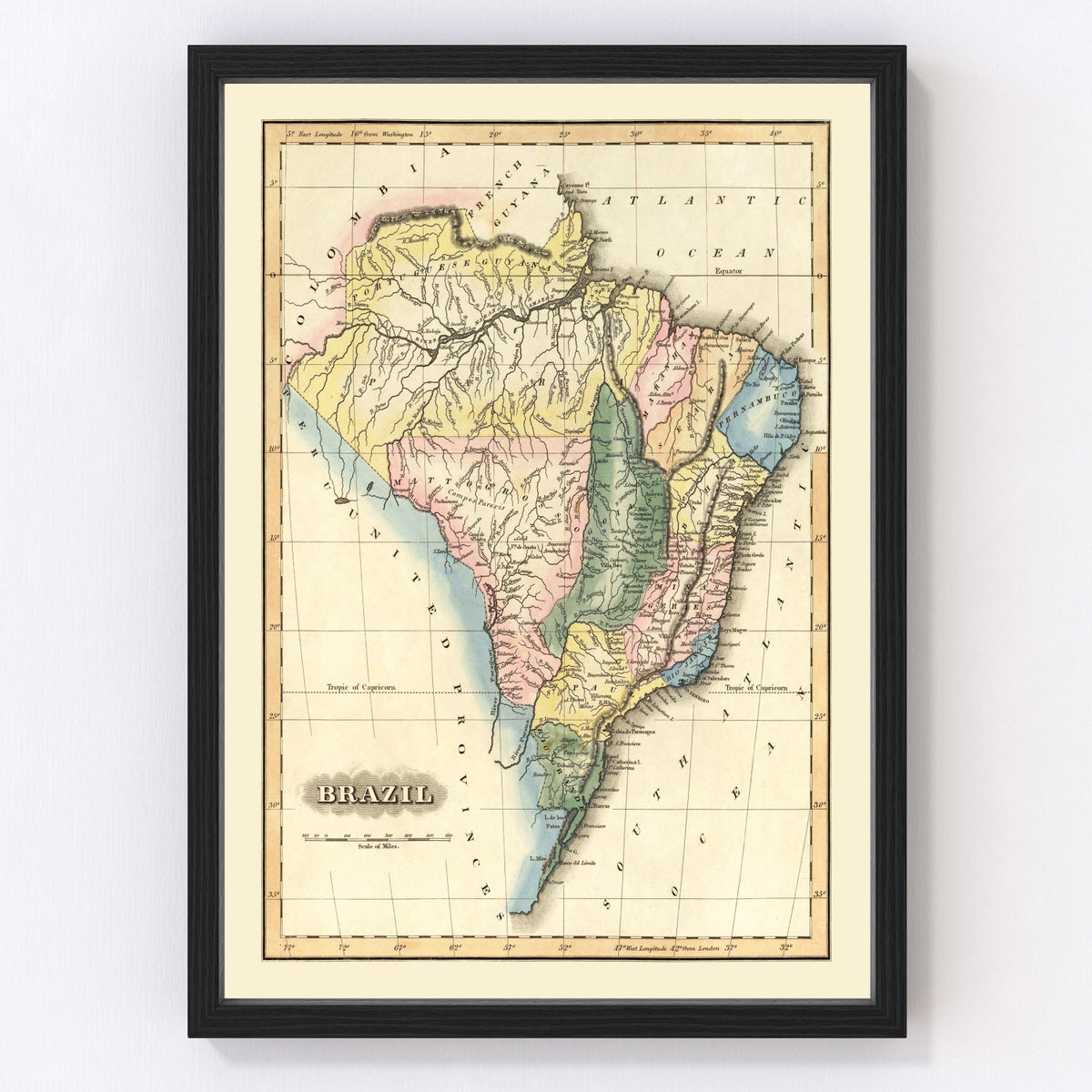 Brazil Vintage Map 1823