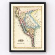 Peru Vintage Map 1823