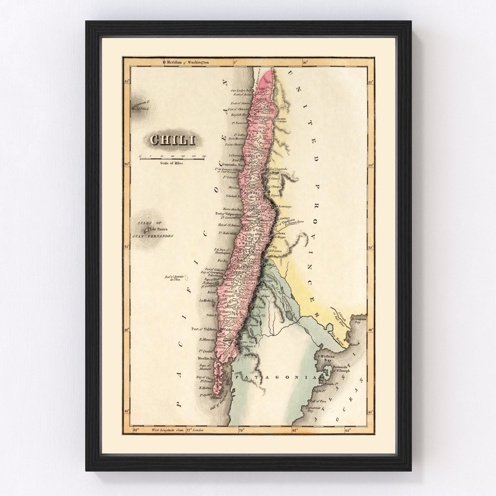 Chile Vintage Map 1823