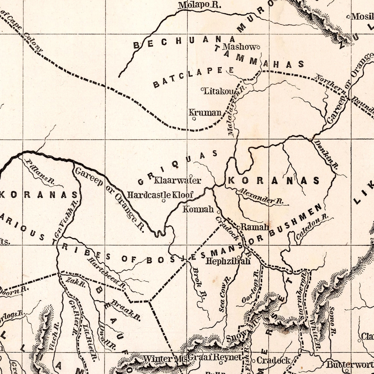 Restored historic details from the 1848 continent map of County