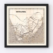 South Africa Vintage Map 1848