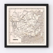 China Vintage Map 1848