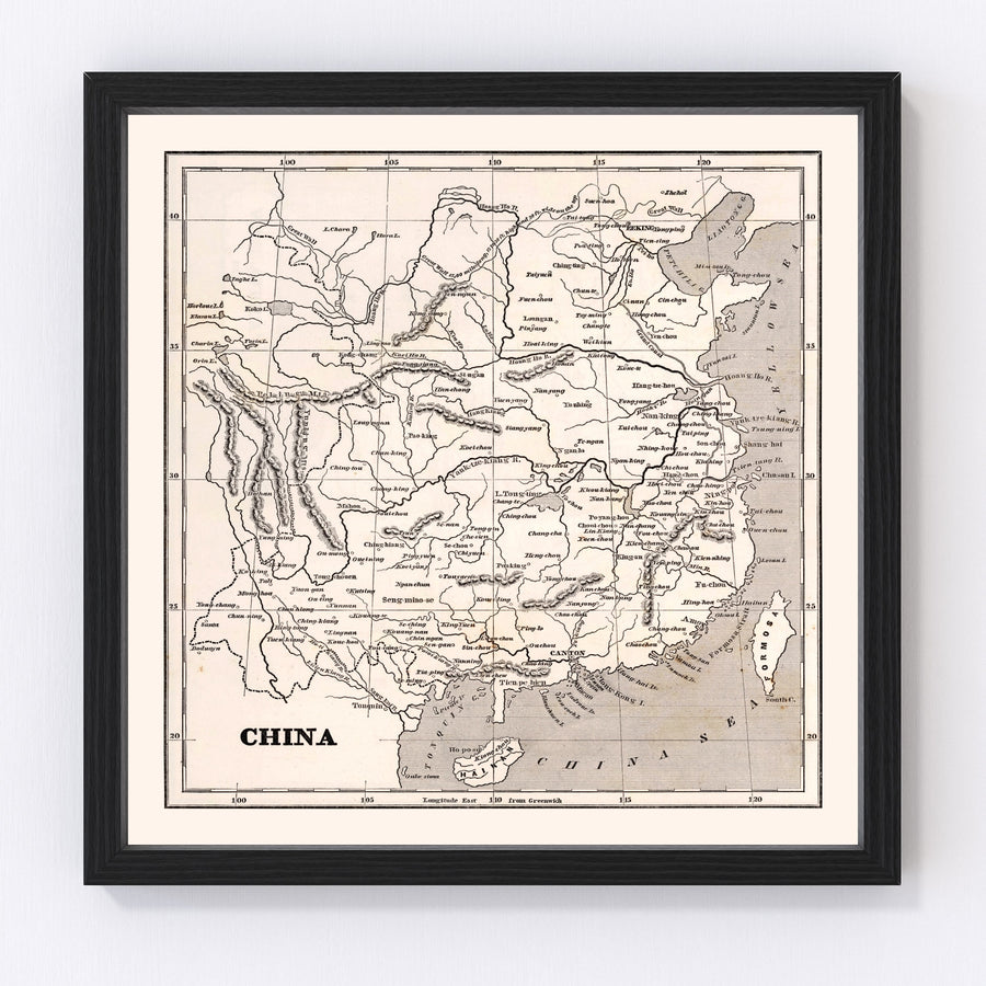 China Vintage Map 1848