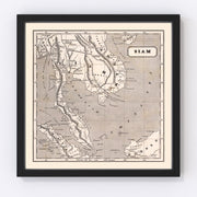 Thailand Vintage Map 1848