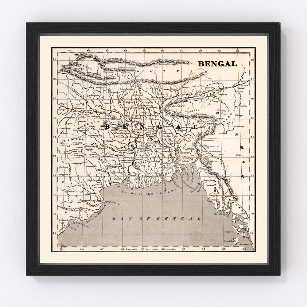 Bengal Vintage Map 1848