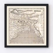 Bengal Vintage Map 1848