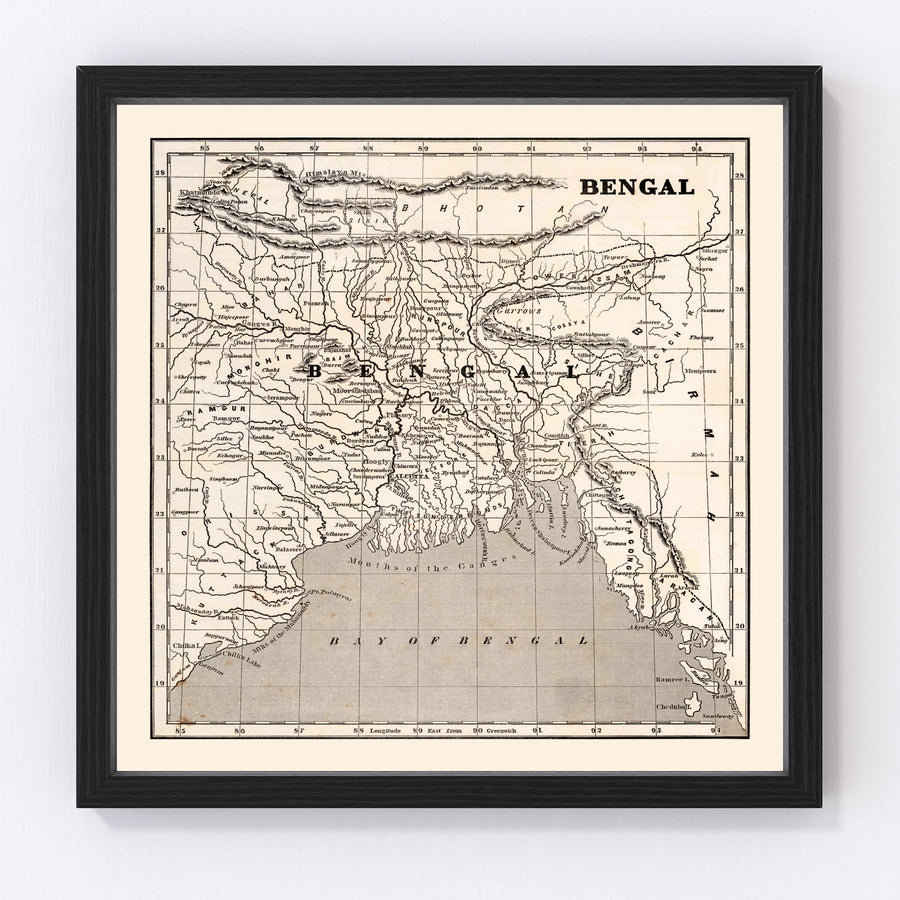 Bengal Vintage Map 1848