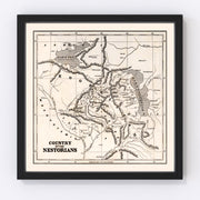 Country of the Nestorians Vintage Map 1848