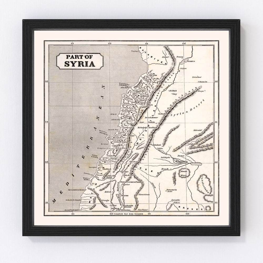 Syria Vintage Map 1848