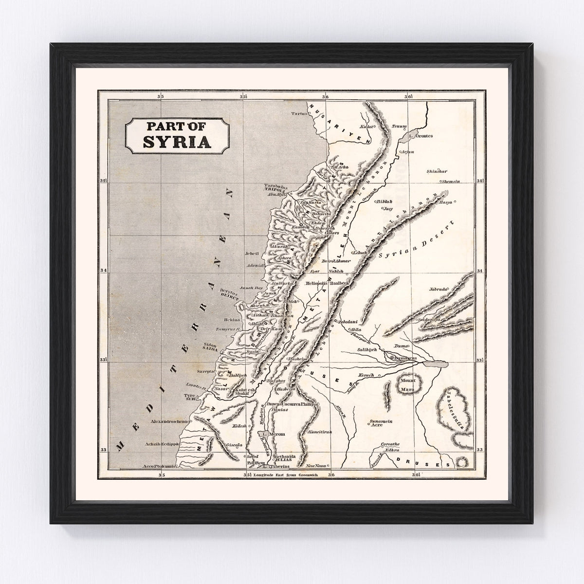Syria Vintage Map 1848