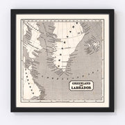 Greenland Vintage Map 1848