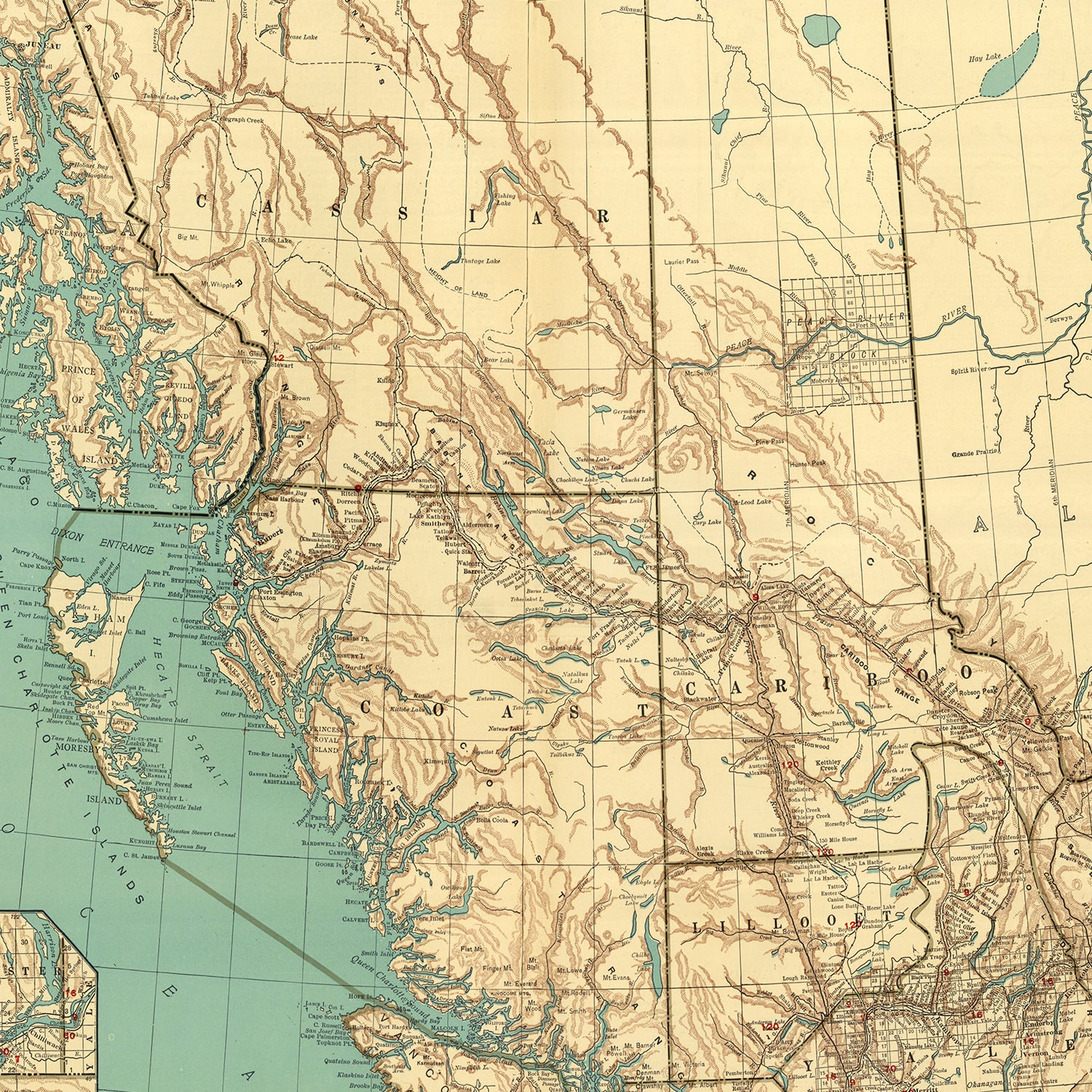 Restored historic details from the 1924 region map of County