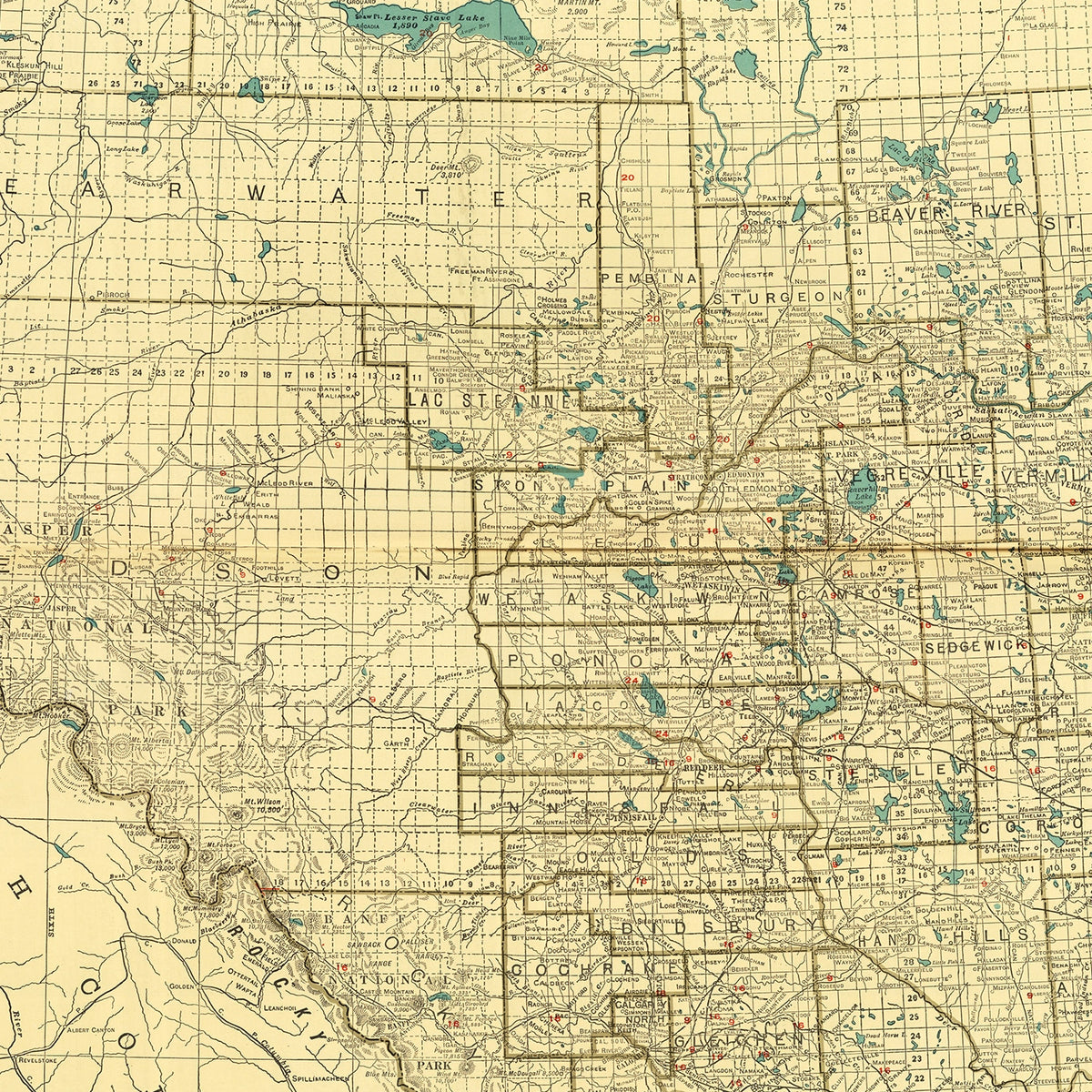 Restored historic details from the 1924 region map of County