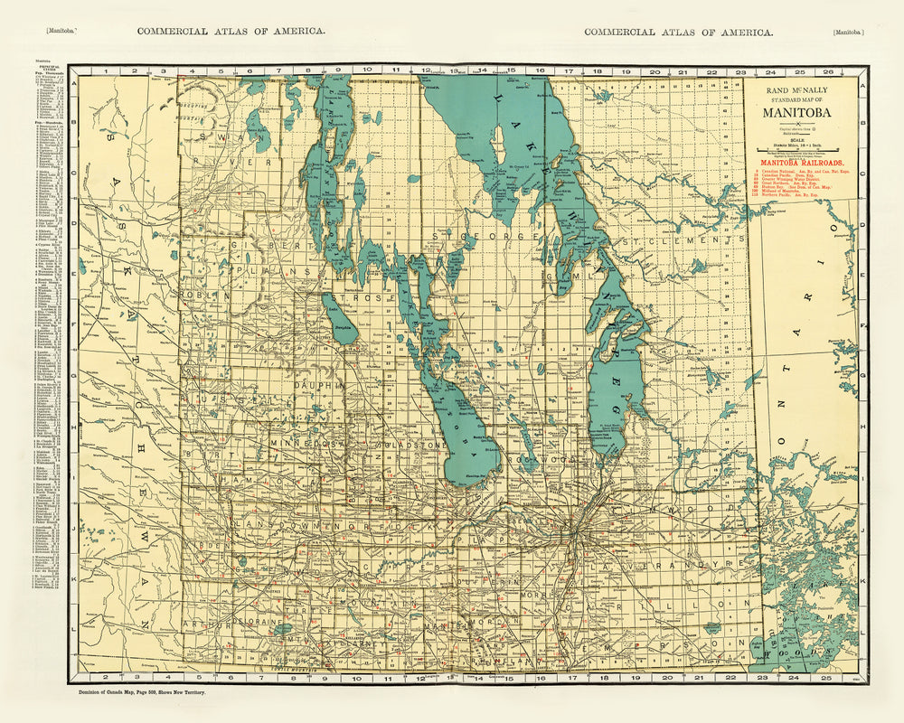 Vintage Map of Manitoba Canada, 1924 print style example