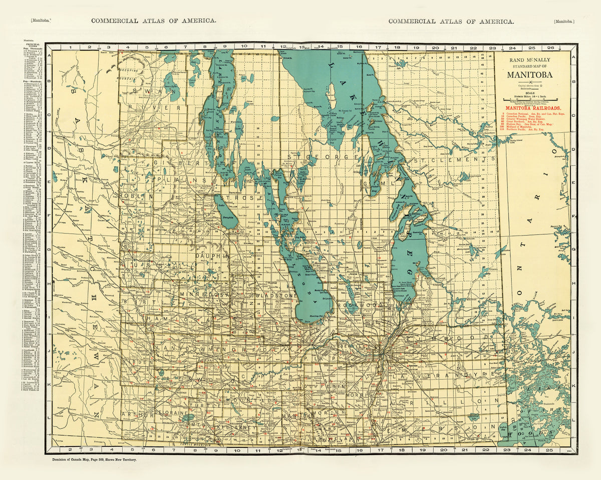 Preview of Vintage Map of Manitoba Canada, 1924