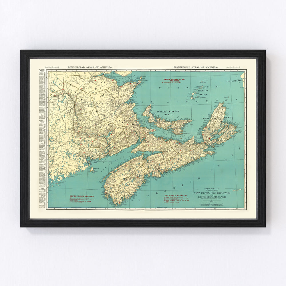 Nova Scotia Vintage Map 1924